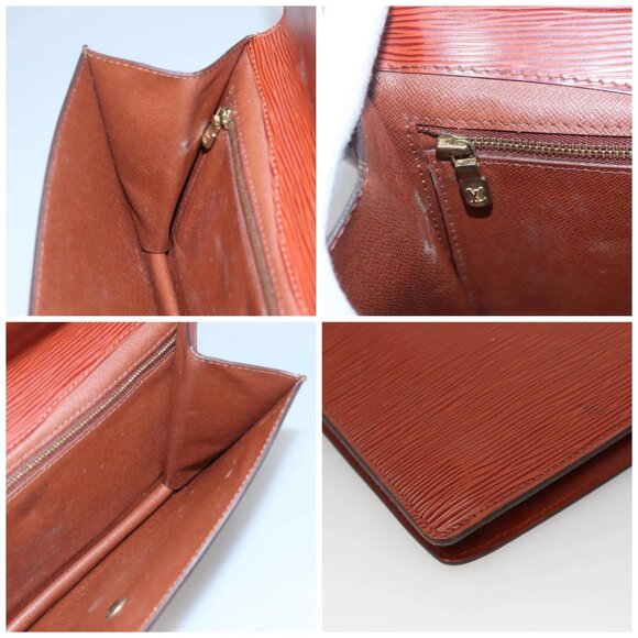 LOUIS VUITTON Epi Montaigne 27 Clutch Bag Brown LV - Picture 11 of 16